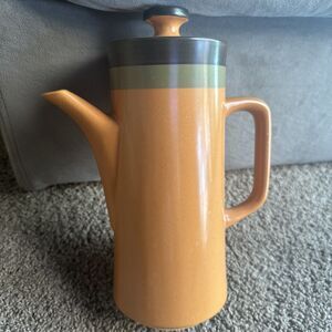 Arrowstone Stoneware Cherokee Orange Pitcher 693 Japan Tea Coffee Serverware 11"